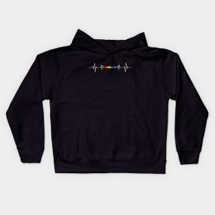 LGBTQ+ Heartbeat Pride - Love Pulse Graphic Kids Hoodie